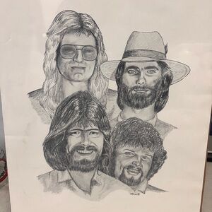 Classic Black and White Band Portrait Art Print